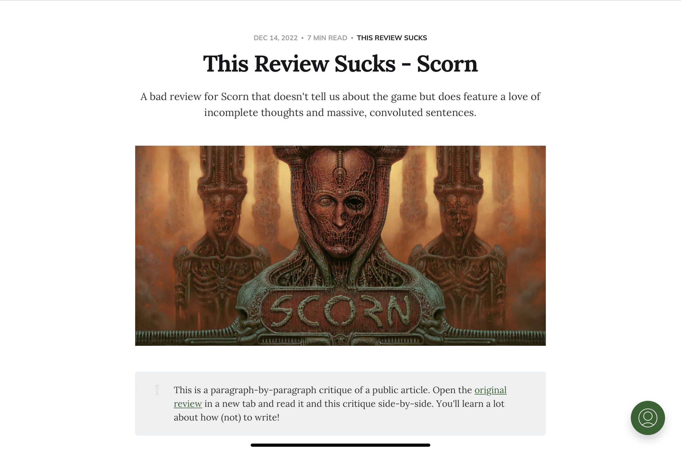 This Review of a Review Sucks